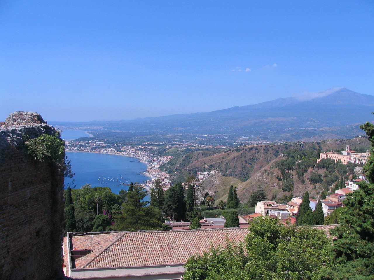 Taormina görög színház, kilátás Taorminából